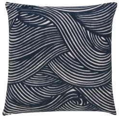 BARBARA Home Collection Kissenbezug Wellen Blau 50x50cm