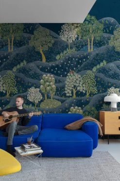 Digitaldruck Hügel Bäume Blumen Blau Grün Weiß ML1802 -Fashion Home Wallpaper Store Digitaldruck Huegel Baeume Blumen Blau Gruen Weiss ML1802 63217705 1