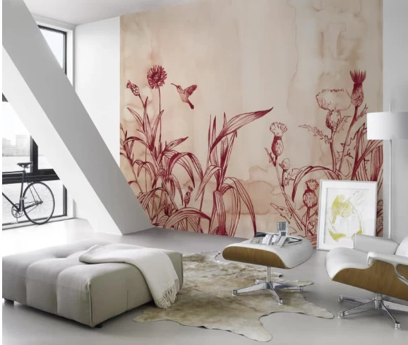 Fototapete Rasch Leo La Douce Blumen Weiß Rot 100488 3 Fototapete Rasch Leo La Douce Blumen Weiß Rot 100488