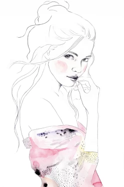 Fototapete Rasch Leo La Douce Frau Weiß Rosa 100570