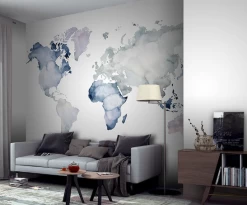 Fototapete Rasch Leo La Douce Kontinente Blau 100549