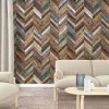 Fototapete Vlies Holz Zick-Zack-Muster Braun Blau 47245 -Fashion Home Wallpaper Store Fototapete Vlies Holz Zick Zack Muster braun blau 47245 63210696 1