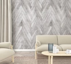 Fototapete Vlies Holz Zick-Zack-Muster Grau 47248