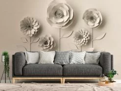 A.S. Creation Fototapeten 3D Floral Blumen Grau Vlies 38293-1 -Fashion Home Wallpaper Store Fototapeten 3D Floral Blumen grau Vlies 38293 1 63209670 2