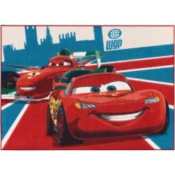 Kinderteppich Cars 2 McQueen & Francesco 95x133 Cm Rot