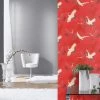 Tapete Barbara Home Collection Kranich Muster Rot-weiß -Fashion Home Wallpaper Store Tapete Barbara Home Collection Kranich Muster Rot weiss 63212142