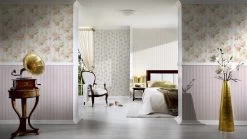 A.S. Creation Tapete Vlies Streifen Mit Blumen Creme-beige 30446-1 -Fashion Home Wallpaper Store Tapete Floral creme gruen AS Romantica 30446 1 1 1