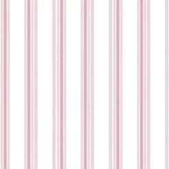 Tapete Kinder Gestreift Weiß Rosa 005434