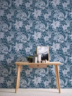 A.S. Creation Tapete Vlies 37520-6 Dschungel Blau Weiß Grau -Fashion Home Wallpaper Store Tapete Vlies 37520 6 Dschungel blau weiss grau 63206020