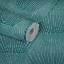 Tapete Vlies 3D Grafisch Grün Glanz 38204-1