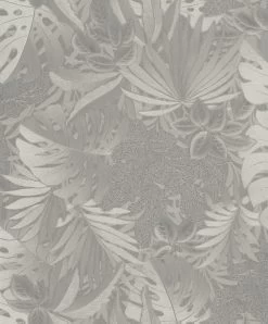 Tapete Vlies Blätter Dschungel Metallic Platin 33302 -Fashion Home Wallpaper Store Tapete Vlies Blaetter Dschungel Metallic platin 33302 63210588 3