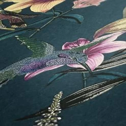 Tapete Vlies Blumen Vögel Blau Bunt Jungle Chic 37701-2 -Fashion Home Wallpaper Store Tapete Vlies Blumen Voegel blau bunt Jungle Chic 37701 2 63208352
