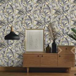 Tapete Vlies ELLE Blumen Floral Gold Grau 10202-15