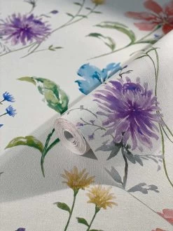 Tapete Vlies Floral Blumen Bunt Grau-weiss Shades 32454 -Fashion Home Wallpaper Store Tapete Vlies Floral Blumen bunt grau weiss Shades 32454 63207498 1