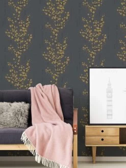 A.S. Creation Tapete Vlies Floral Sträucher Grau Gold Schwarz 37469-3 -Fashion Home Wallpaper Store Tapete Vlies Floral Straeucher grau gold schwarz 37469 3 63204158 1