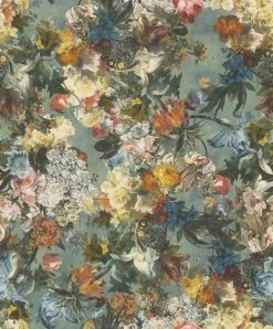 Tapete Vlies Blumen Blau Bunt Rasch Passepartout 605655