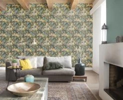 Tapete Vlies Blumen Blau Bunt Rasch Passepartout 605655 -Fashion Home Wallpaper Store Tapete Vlies Gebluemt blau Rasch Passepartout 60 2