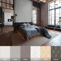 Tapete Vlies Geometrisch Grau Silber Metallic 37864-1 -Fashion Home Wallpaper Store Tapete Vlies Geometrisch grau silber Metallic 37864 1 63206704 4