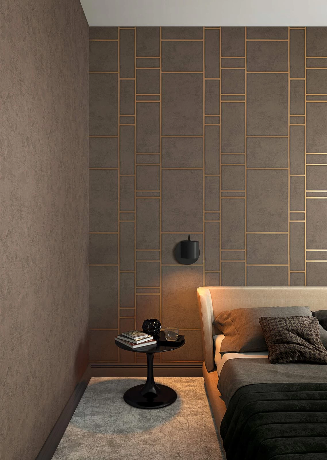 Tapete Vlies Kachel-Optik Braun Gold Marburg 31749 4 Tapete Vlies Kachel-Optik Braun Gold Marburg 31749 – Bild 2