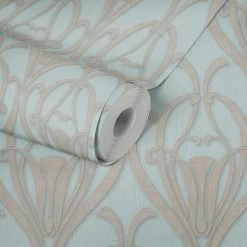 Tapete Vlies Ornamente Klassik Mint-grün Beige 38091-2