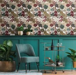 Tapete Vlies Palmen Floral Weiß Braun Rot 37757-7 -Fashion Home Wallpaper Store Tapete Vlies Palmen Floral weiss braun rot 37757 7 63208275