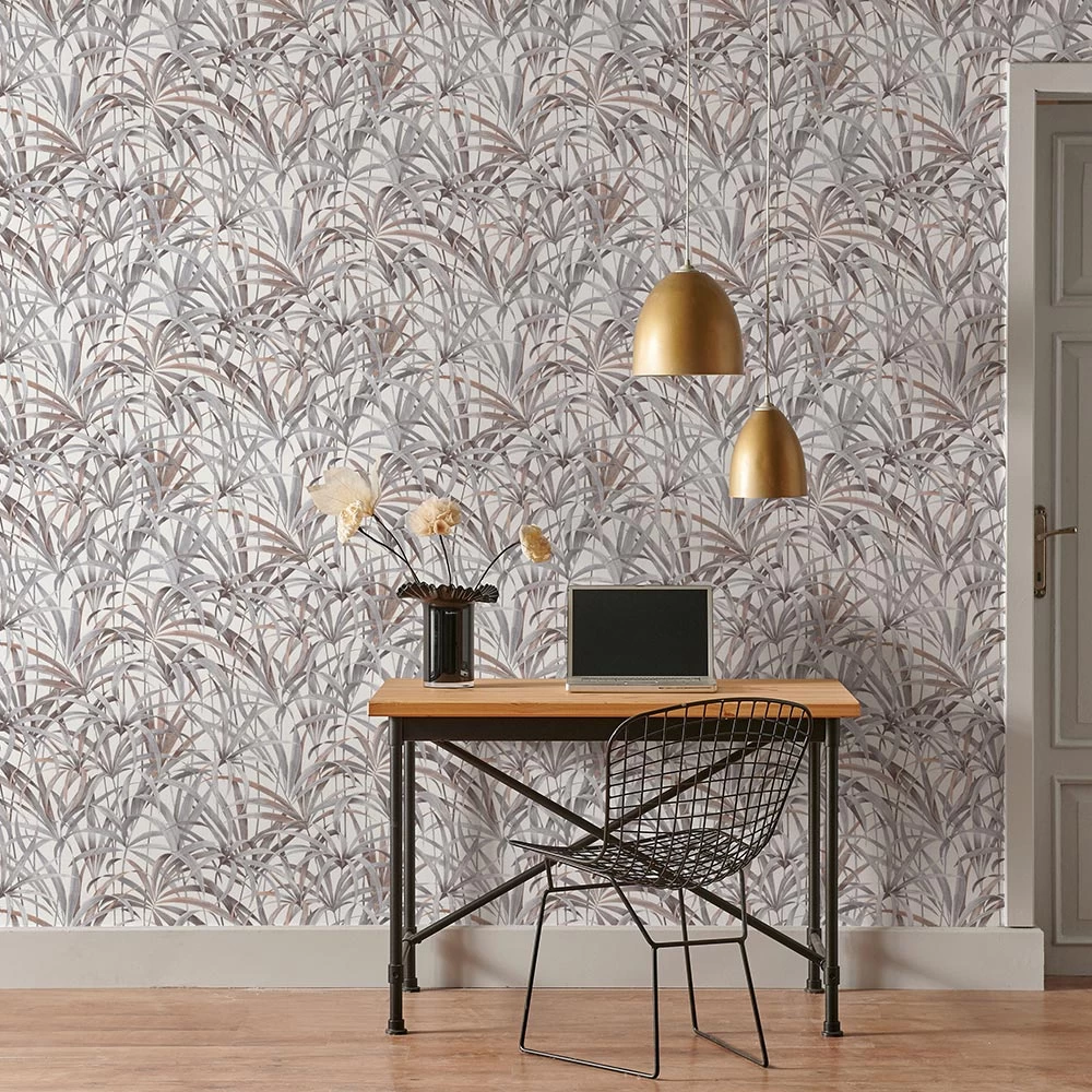 Tapete Vlies Pflanzen Dschungel Weiß Grau Braun 10213-10 4 Tapete Vlies Pflanzen Dschungel Weiß Grau Braun 10213-10 – Bild 2
