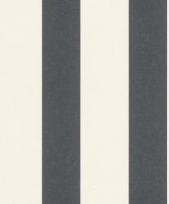 Tapete Vlies Rasch Blockstreifen Schwarz Weiss 485479