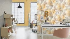 Tapete Vlies Rasch Patchwork Dreiecke Gelb Grau 617948 -Fashion Home Wallpaper Store Tapete Vlies Rasch Patchwork Dreiecke gelb grau 617948 63207418 3