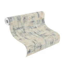 Tapete Vlies Rasch Uni Vintage Beige Blau 650457