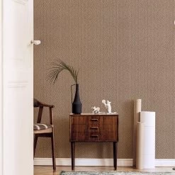 Tapete Vlies Rattan Holz Braun Anthrazit 10209-02