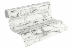 A.S. Creation Vliestapete Steine Vintage Grau Rot 36280-2 -Fashion Home Wallpaper Store Tapete Vlies Steine Vintage weiss grau 36280 2 189