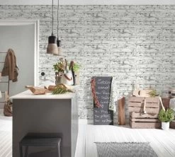 A.S. Creation Vliestapete Steine Vintage Grau Rot 36280-2 -Fashion Home Wallpaper Store Tapete Vlies Steine Vintage weiss grau 36280 2 1 3