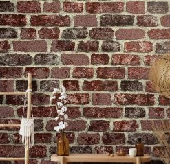 Tapete Vlies Steinmauer 3D Granulat Rot Braun 58408 -Fashion Home Wallpaper Store Tapete Vlies Steinmauer 3D Granulat rot braun 58408 192116 2