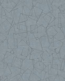 Tapete Vlies Vierecke Grafik Blaugrau Silber Glanz 6745-30