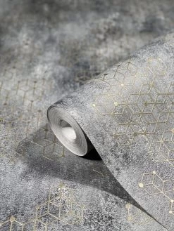 Tapete Vlies Würfel Putz Blau-grau Glanz Novamur 82240 -Fashion Home Wallpaper Store Tapete Vlies Wuerfel Putz blau grau Glanz Novamur 82240 63207559 3