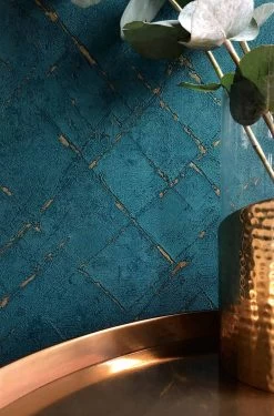 A.S. Creation Tapete Vlies Abstrakt Karo Blau Gold 36881-5 -Fashion Home Wallpaper Store Tapete Vlies abstrakt Raute blau gold 36881 5 190800 2