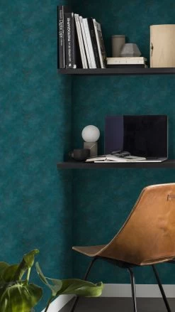 Tapete Vlies Meliert Einfarbig Petrol Gold Finca 417098 -Fashion Home Wallpaper Store Tapete Vlies meliert Einfarbig petrol gold Finca 417098 63203674 2