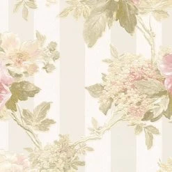 A.S. Creation Tapete Vlies Streifen Mit Blumen Creme-beige 30446-1 -Fashion Home Wallpaper Store Tapete aus Vlies 30446 1 Streifen mit Blumen creme beige 152931 1