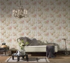 A.S. Creation Tapete Vlies Streifen Mit Blumen Creme-beige 30446-1 -Fashion Home Wallpaper Store Tapete aus Vlies 30446 1 Streifen mit Blumen creme beige 152931 2