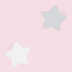 Kindertapete Papier Sterne Groß Rosa Weiß Grau 102242