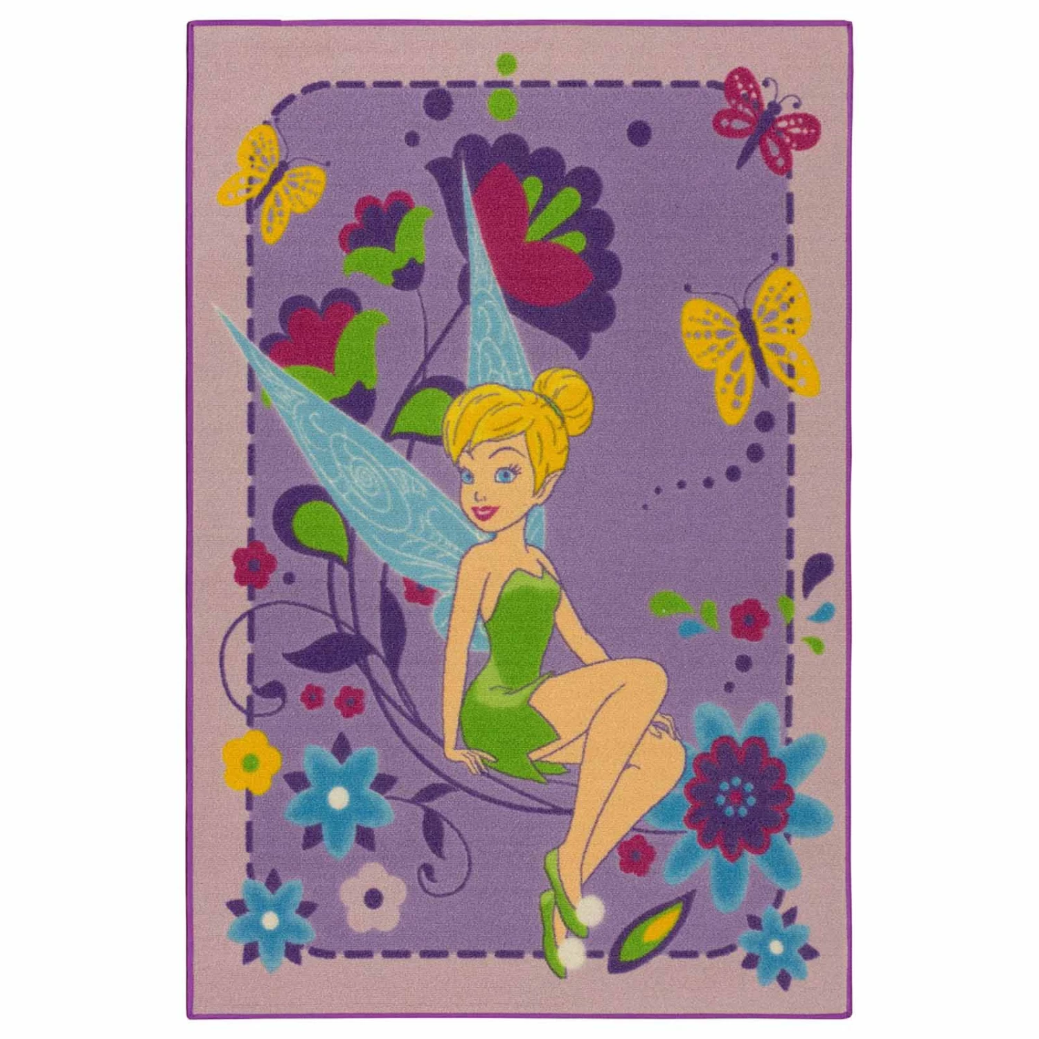 Teppich Disney Kinder Tinkerbell Fee Mädchen Lila 95x133 3 Teppich Disney Kinder Tinkerbell Fee Mädchen Lila 95x133