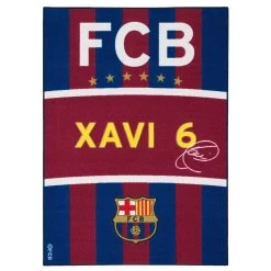 Teppich FCB Barcelona Xavi 95x133 Cm Blau Rot Gelb