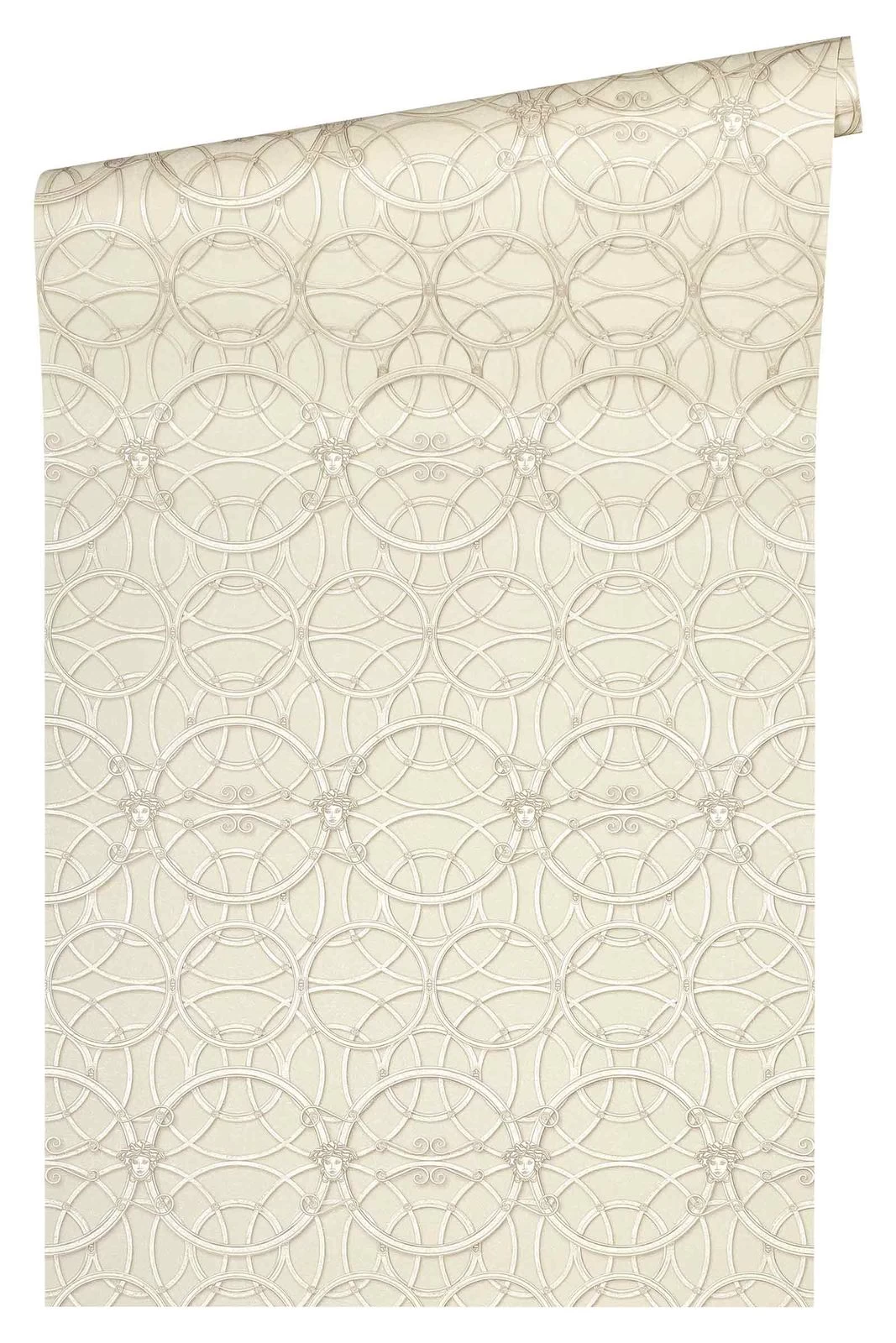 Versace Home Tapete Medusa Creme Weiß Metallic 370493 5 Versace Home Tapete Medusa Creme Weiß Metallic 370493 – Bild 3