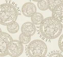 Versace Vliestapete 38610-3 Medusa Weiß Perlbeige -Fashion Home Wallpaper Store Versace Vliestapete 38610 3 Medusa Weiss Perlbeige 63213728