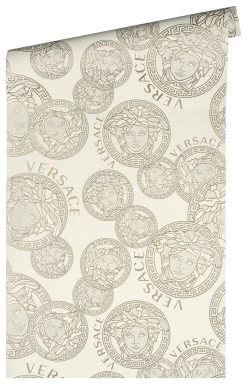 Versace Vliestapete 38610-3 Medusa Weiß Perlbeige -Fashion Home Wallpaper Store Versace Vliestapete 38610 3 Medusa Weiss Perlbeige 63213728 2
