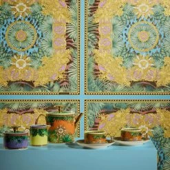 Versace Vliestapete 38703-1 Fliesen Tropsich Grün Bunt -Fashion Home Wallpaper Store Versace Vliestapete 38703 1 Fliesen Tropsich Gruen Bunt 63213737 3