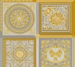 Versace Vliestapete 38704-5 Fliesen Optik Silber Gold -Fashion Home Wallpaper Store Versace Vliestapete 38704 5 Fliesen Optik Silber Gold 63213746