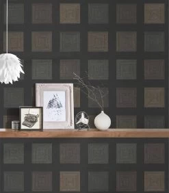 A.S. Creation Vinyltapete Kacheln Grafik Schwarz Bronze 37172-4 -Fashion Home Wallpaper Store Vinyltapete Kacheln Grafik schwarz bronze 37172 4 63201423 8