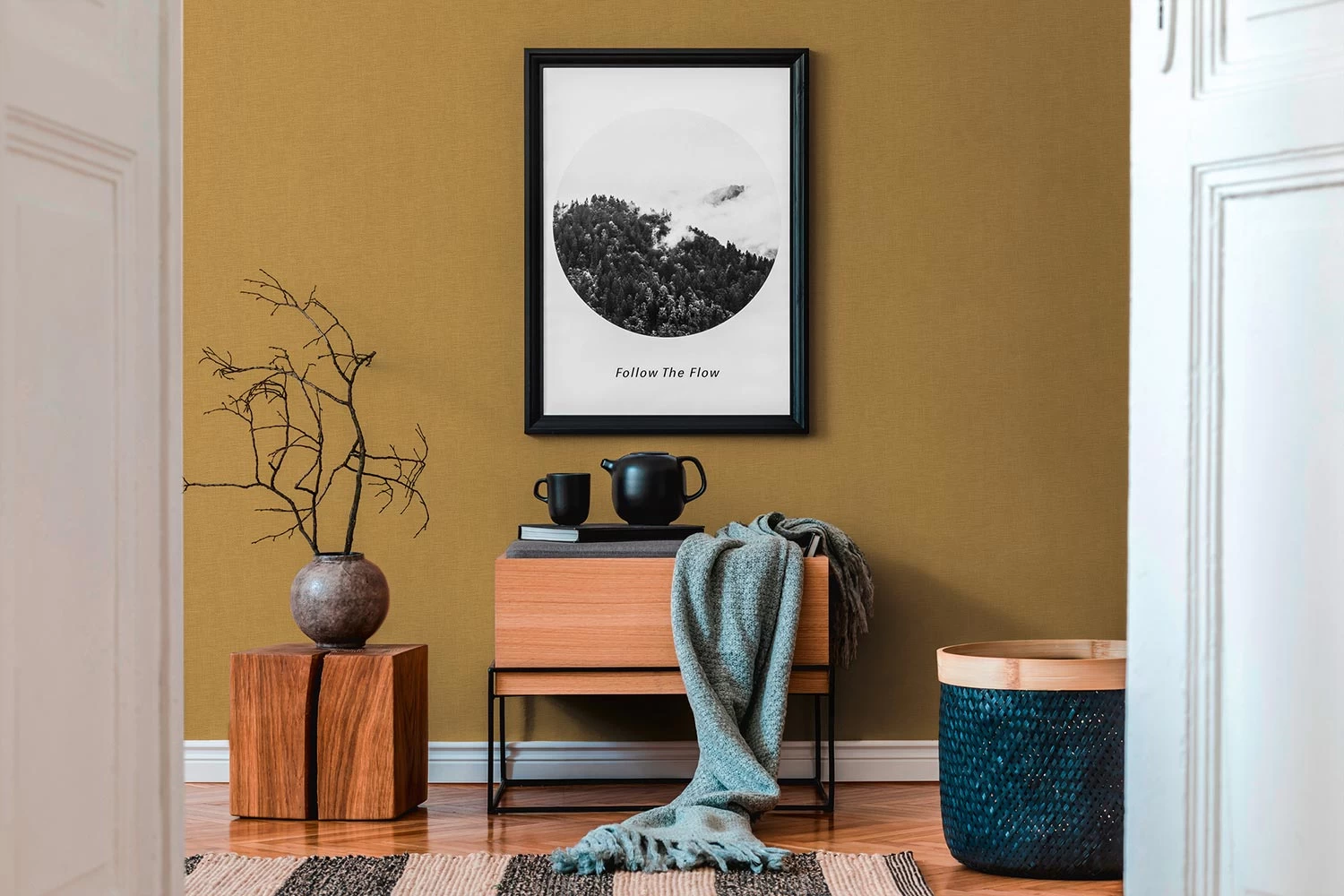 A.S. Creation Vliestapete 386136 Textil Optik Gelb 5 A.S. Creation Vliestapete 386136 Textil Optik Gelb – Bild 3