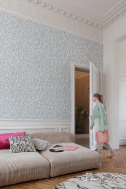 Vliestapete Blätter Zweige Creme Blau Beige MN3407 -Fashion Home Wallpaper Store Vliestapete Blaetter Zweige Creme Blau Beige MN3407 63217513 1